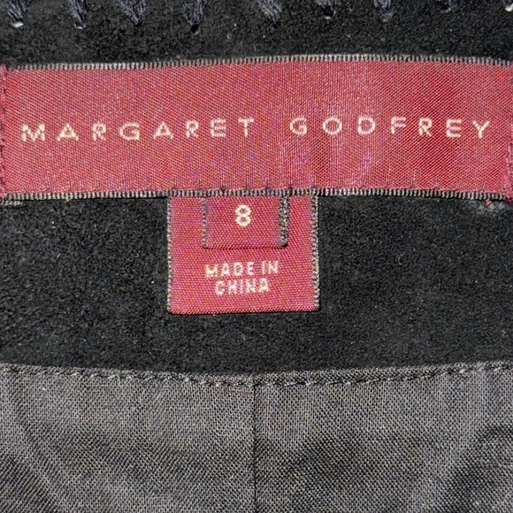 Margaret Godfrey Black Suede Belted Patchwork A Line Skirt - Picture 8 of 11